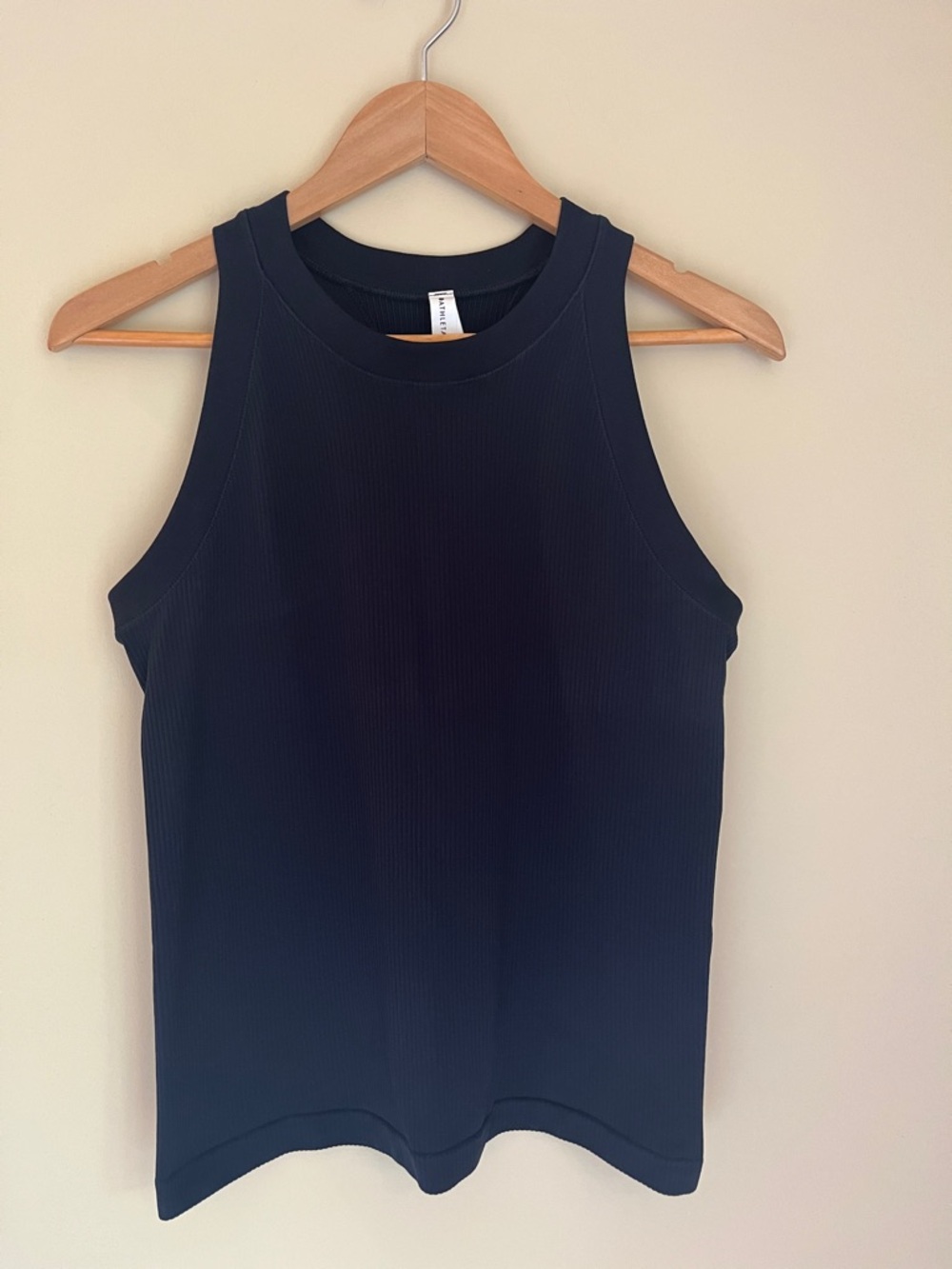 Athleta Navy Ribbed High-Neck Tank